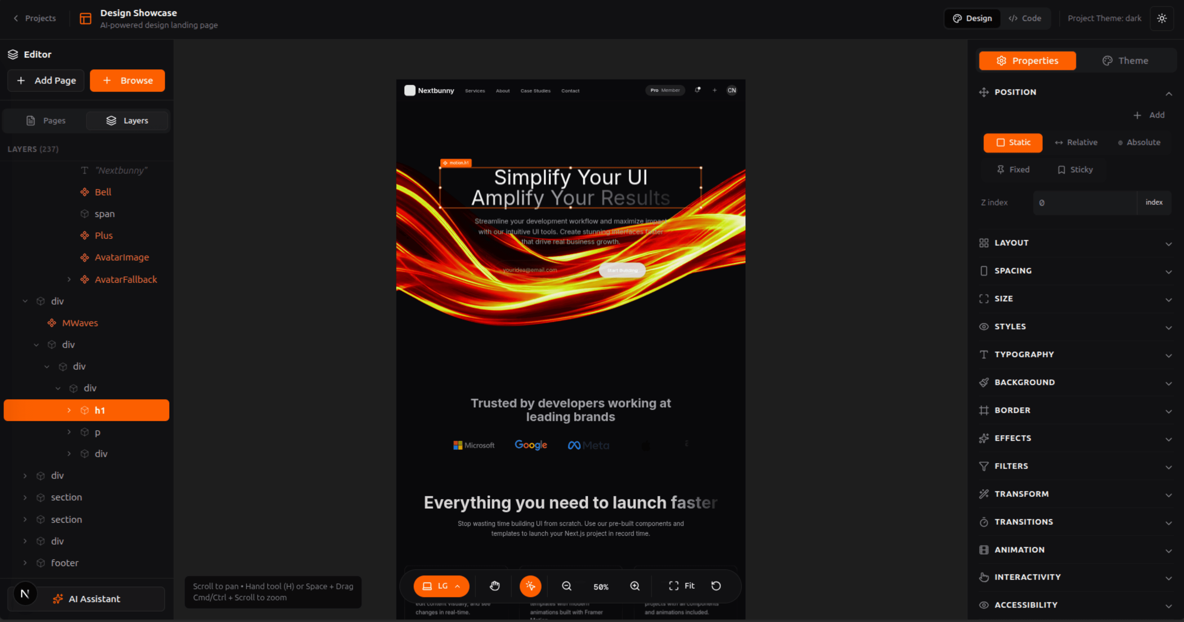 Nextbunny visual editor interface