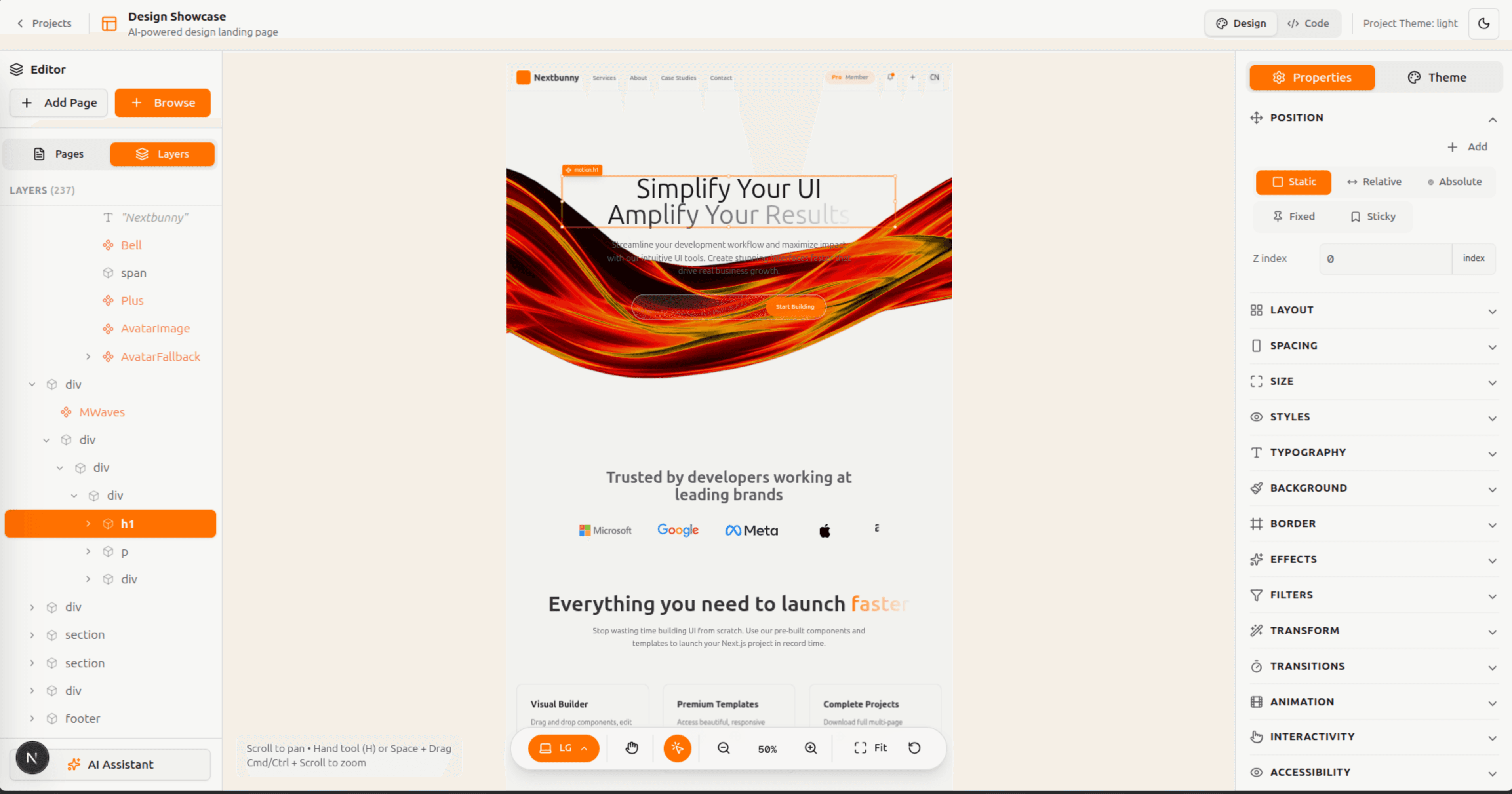 Nextbunny visual editor interface